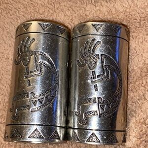 Silver Tribal Design salt and pepper